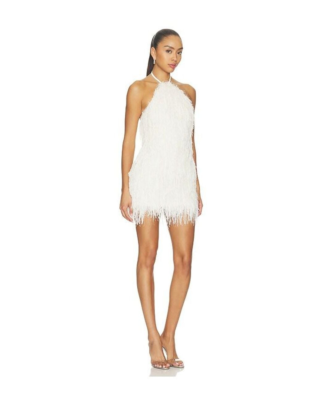 PATBO White Lucia Fringe Short Dress