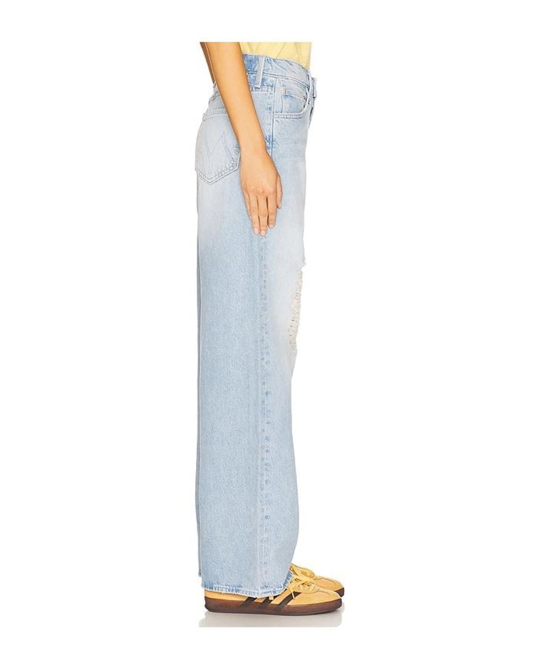 Mother Blue The Spinner Zip Sneak Jeans