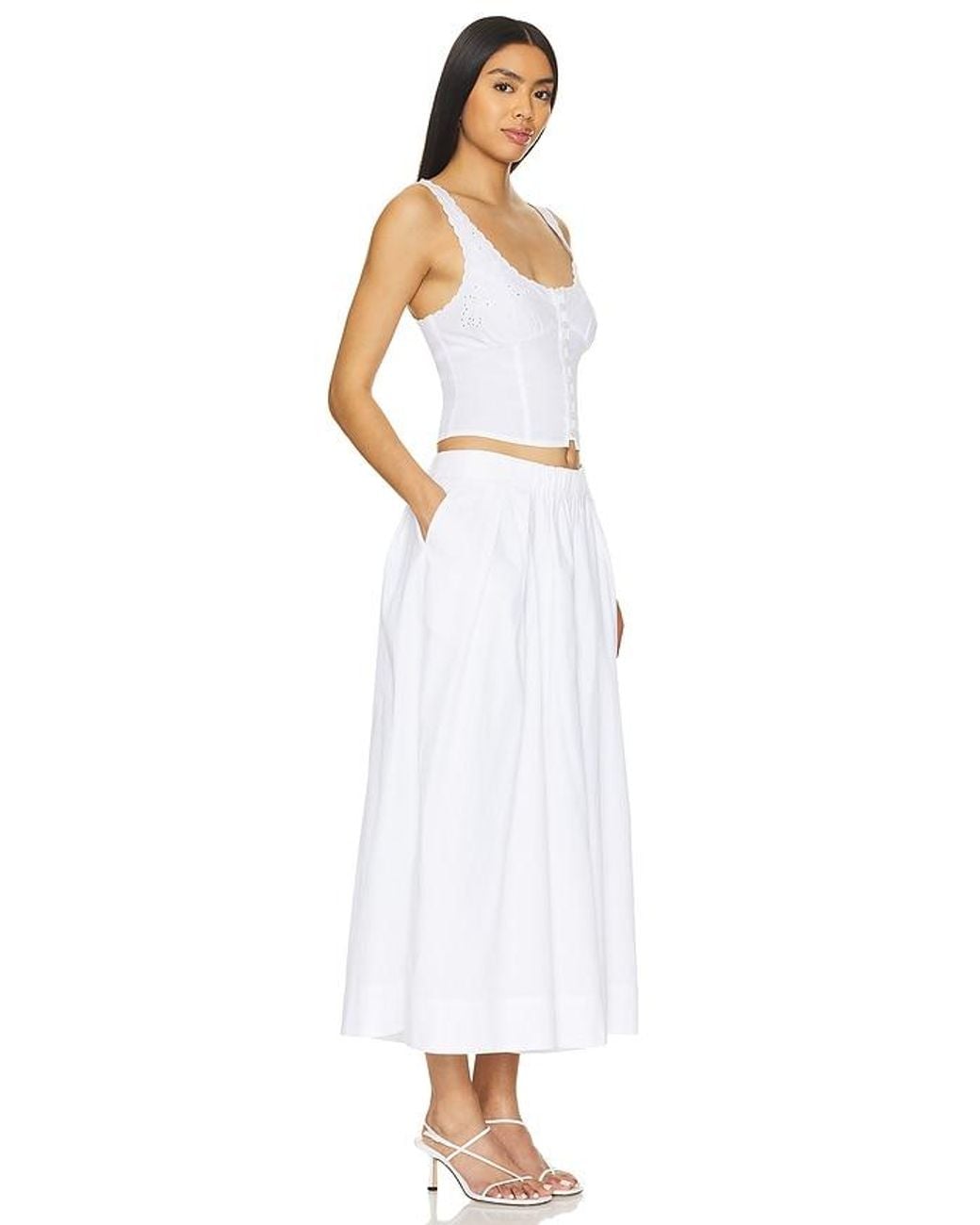Free People White Into You Eyelet Pant Set