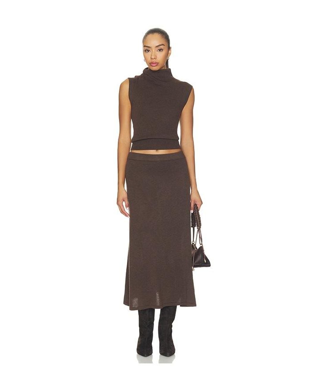 Astr Brown Deora Sweater Skirt