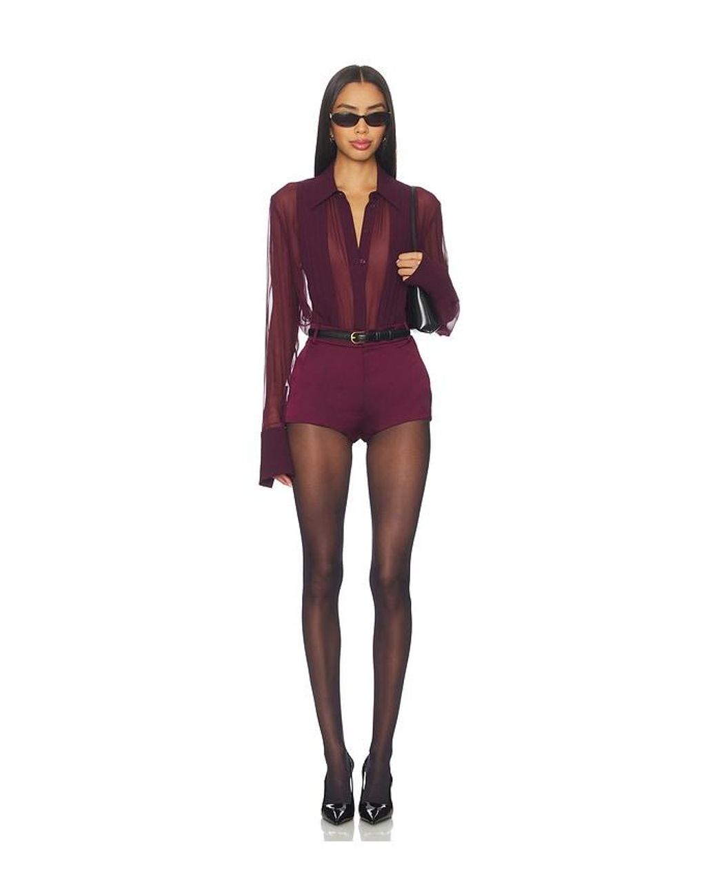 Sans Faff Purple Meghan Panelled Silk Blouse