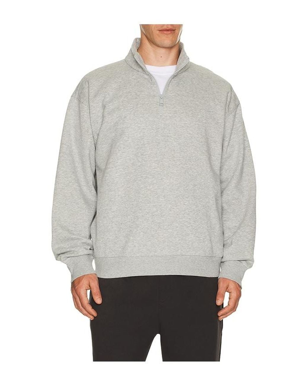 Beyond Yoga Gray Luxefleece Half Zip Pullover for men