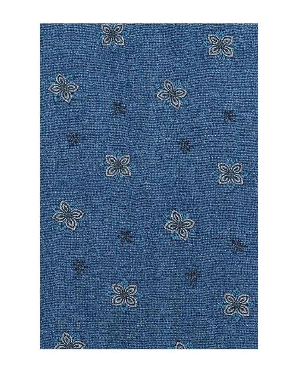Faherty Brand Blue Short Sleeve Palma Linen Shirt for men