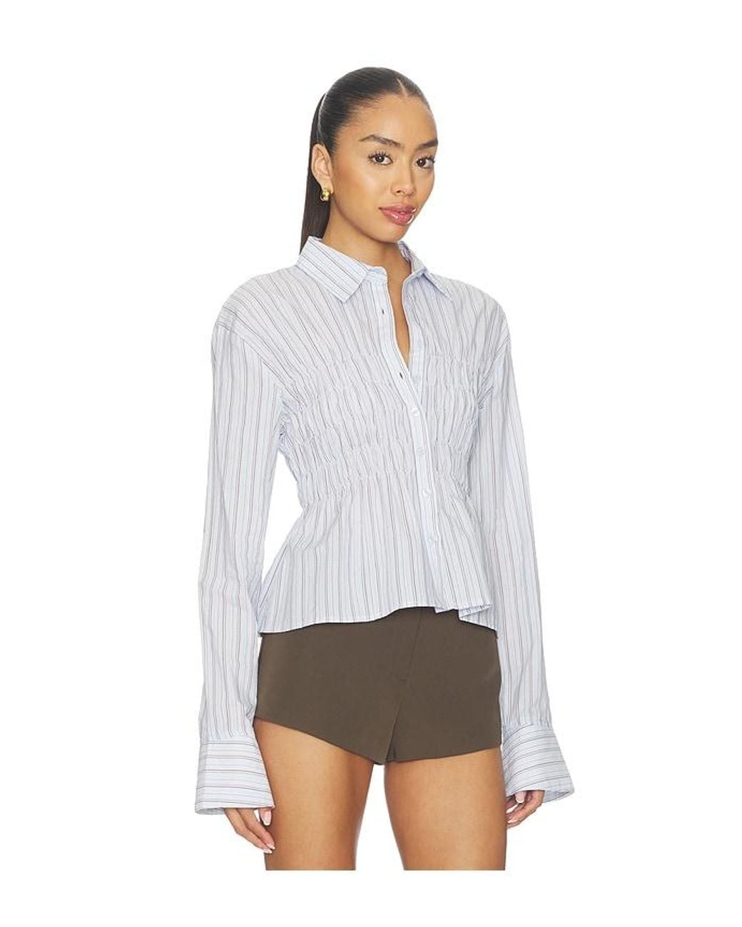ALL THE WAYS White Annie Button Up Top
