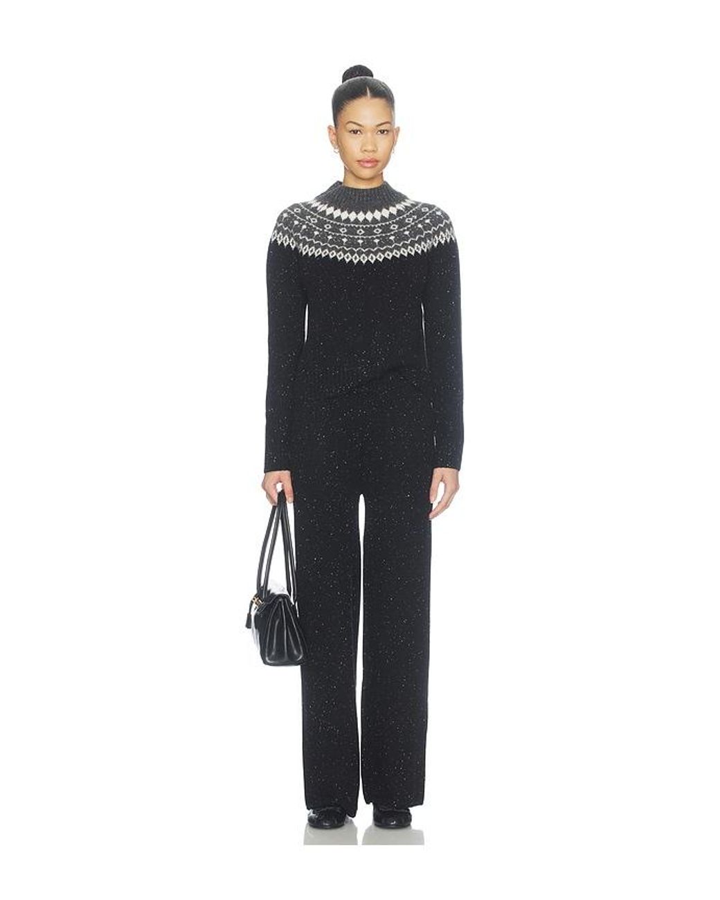 VIR VITA Black Bruna Fair Isle Cashmere Sweater