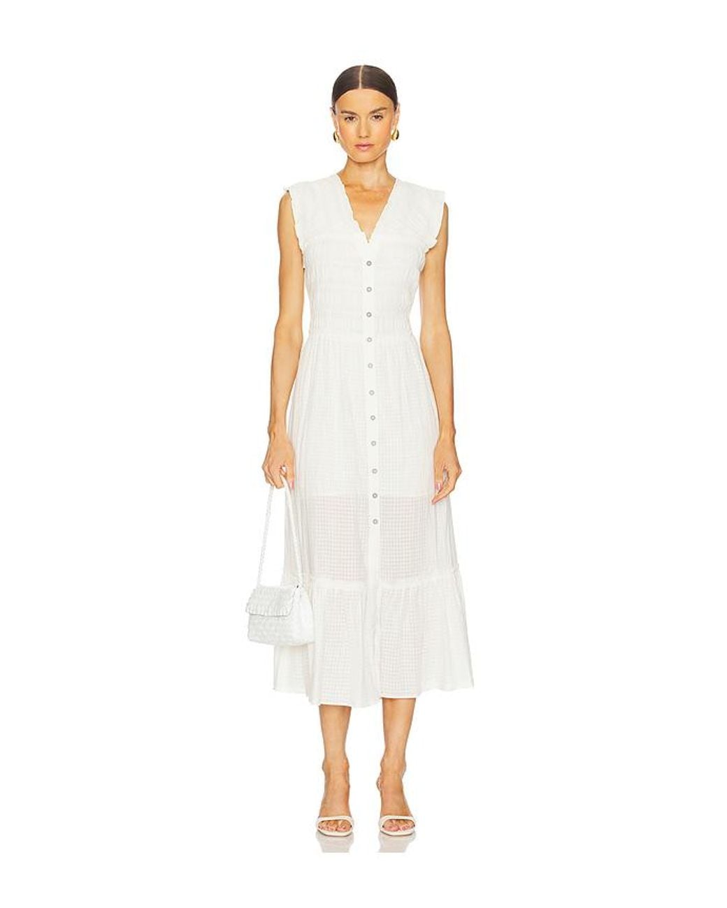 Free People White Desert Dazed Midi Dress