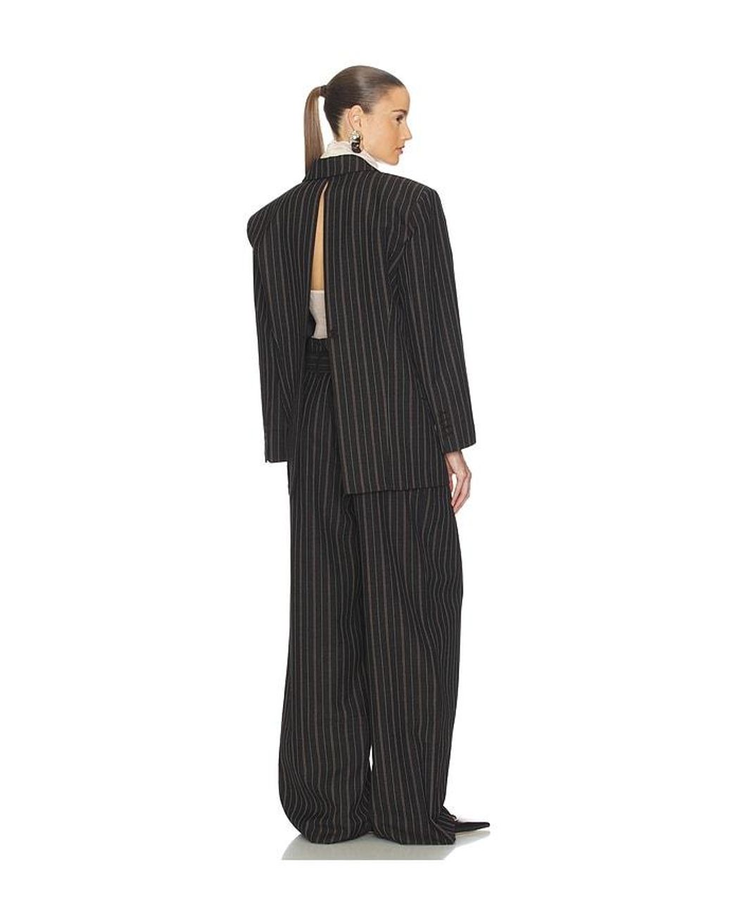 Helsa Black Stripe Twill Super Baggy Pants