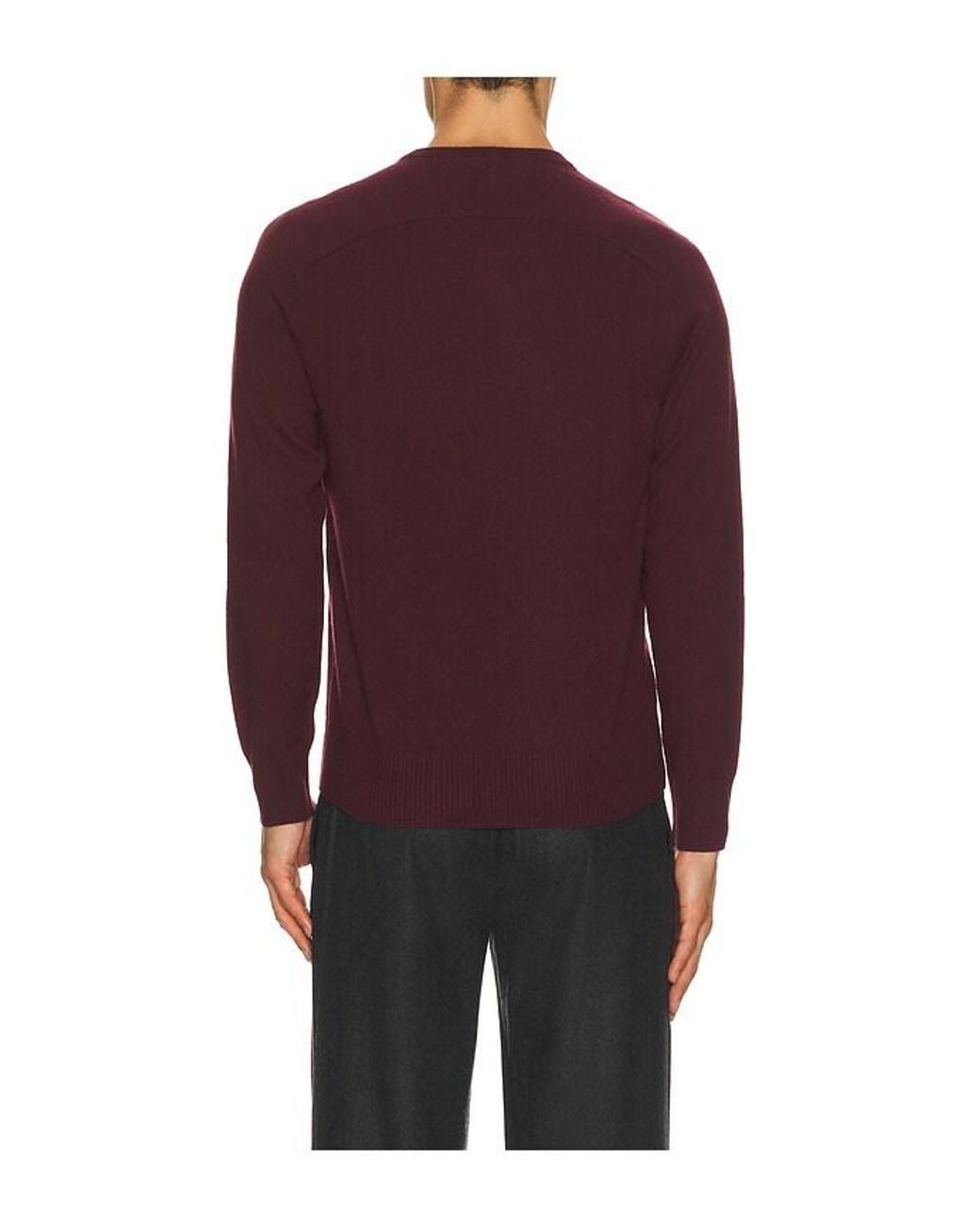 Soft Goat Purple Relaxed Fit Raglan Crewneck Sweater for men