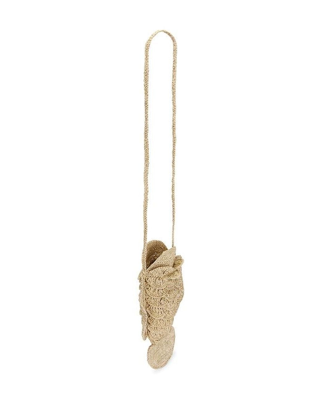 Madewell White Crochet Fish Clutch