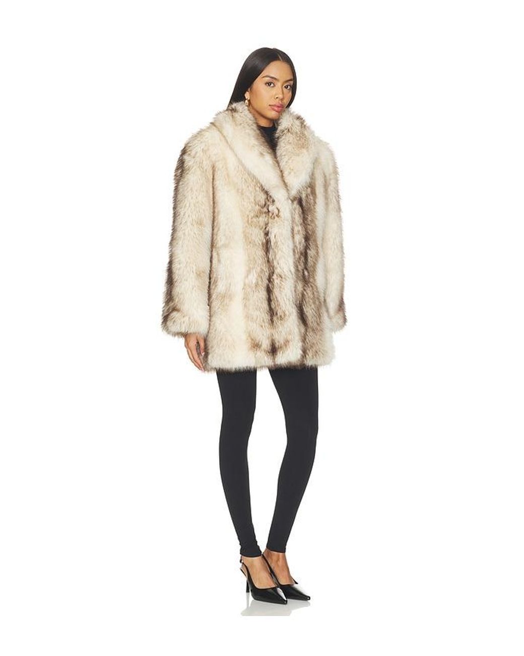 DUCIE Natural Emilia Fur Coat