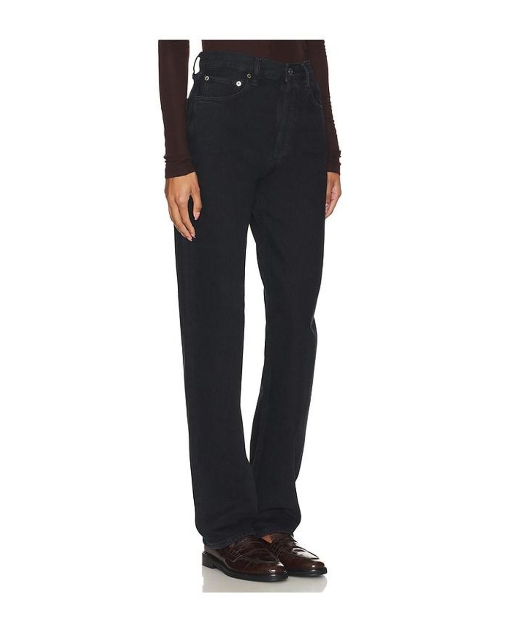 Agolde Black 90's Pinch Waist Long Jeans