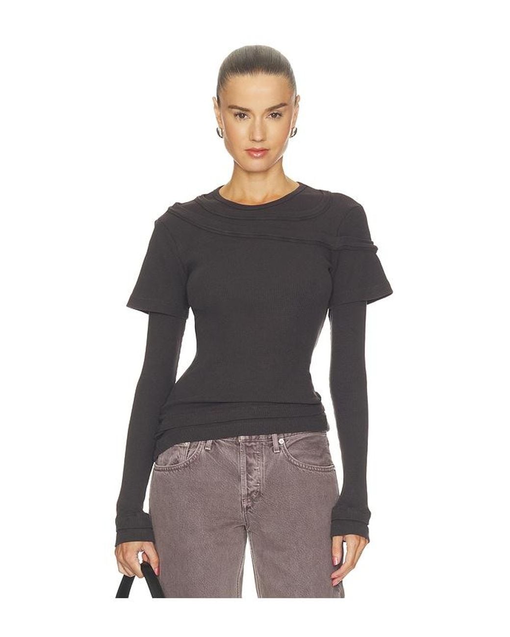 Agolde Black Harlon Top