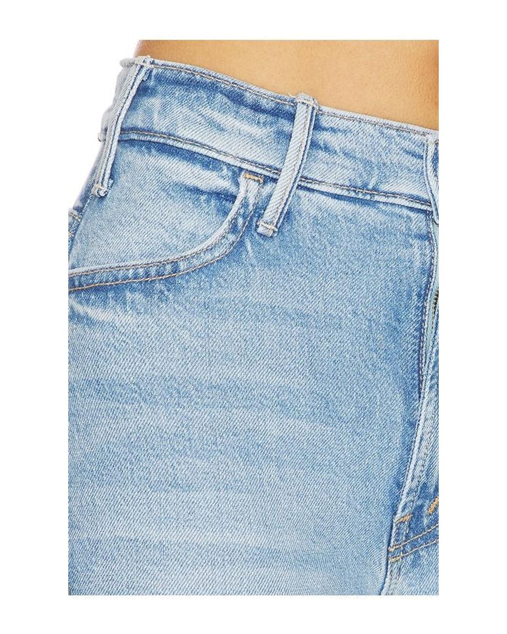 Mother Blue Lil Petite Hustler Ankle Fray Jeans