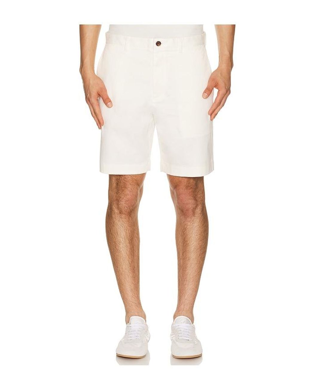 Theory White Moonsoft Cotton Standard Shorts for men