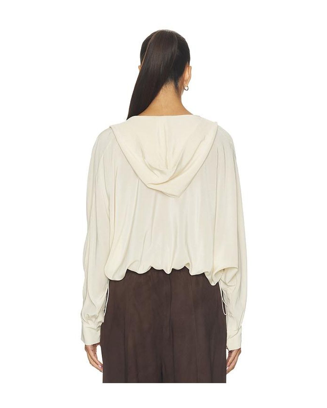 Herskind White Sisi Silk Hooded Blouse