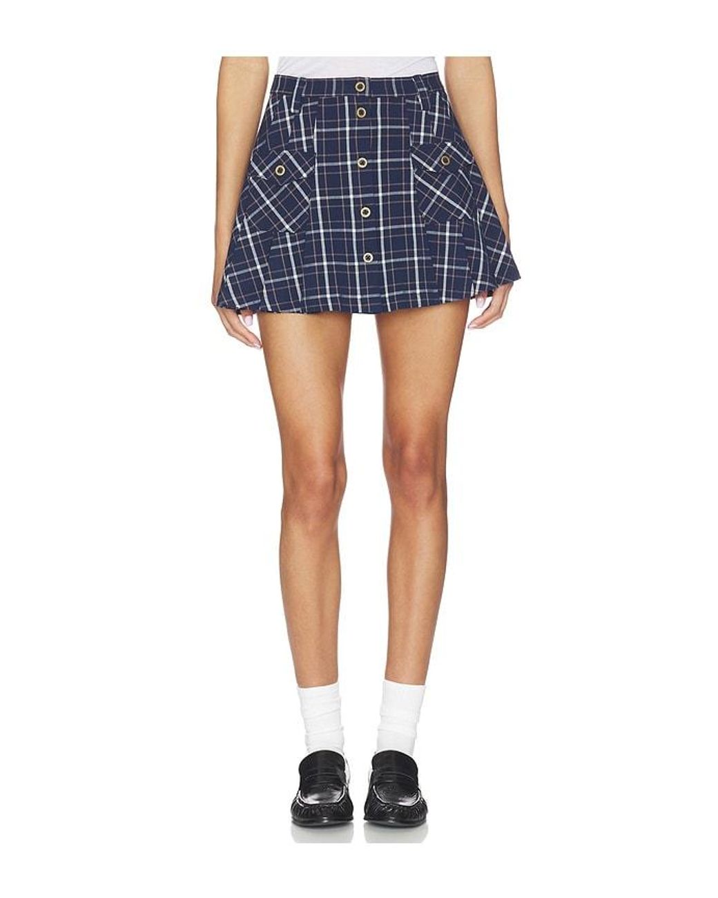 The Upside Blue Valencia Jones Pleated Skirt