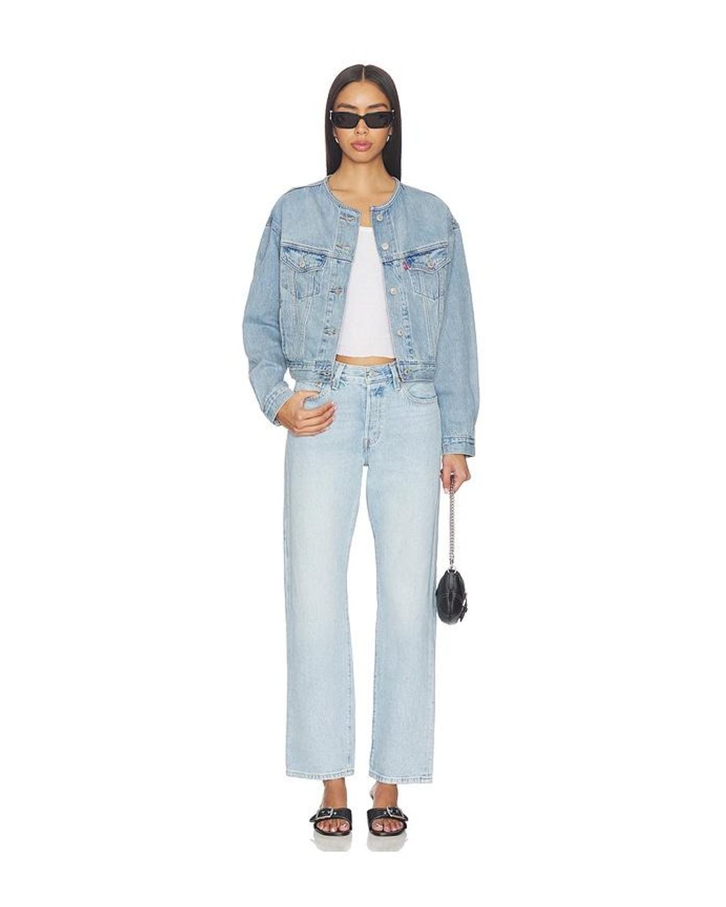 Levi's Blue Collarless Shrunken 90S Trucker
