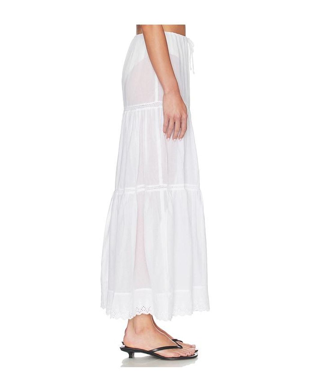 Tularosa White Topaz Midi Skirt