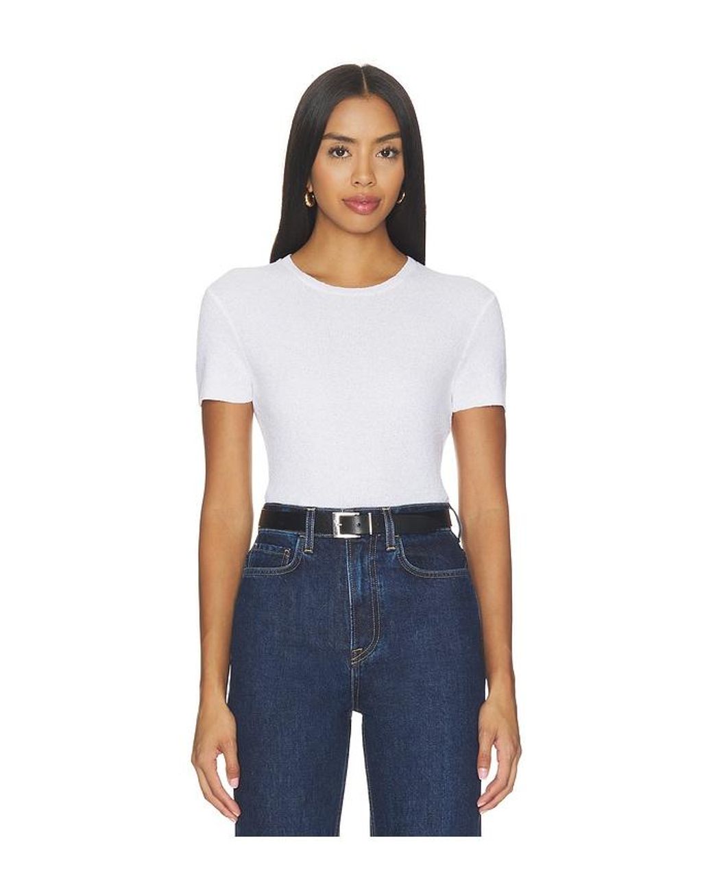 Vince Blue Texture Short Sleeve Crew