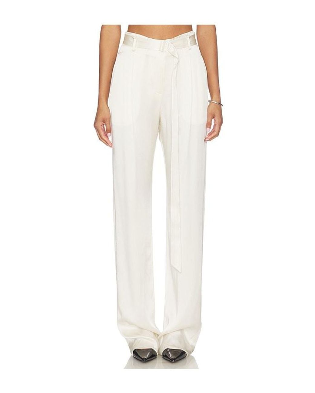 LAPOINTE White High Waisted Belted Pant