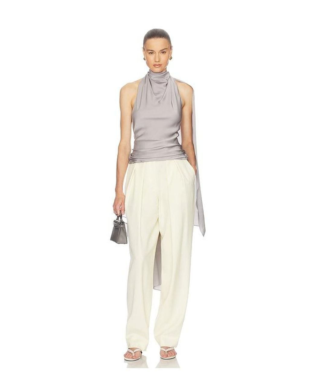 Helsa White Natasha Silk Halter
