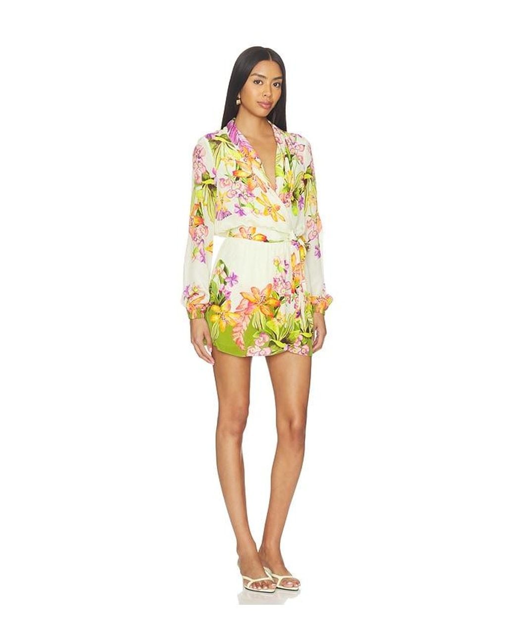 Rococo Sand Yellow Mini Dress With Detachable Belt
