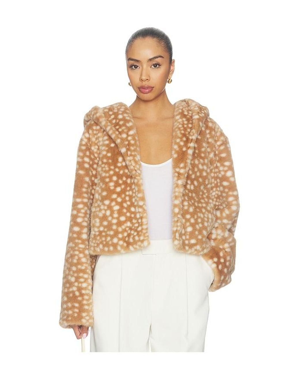 Lovers + Friends White Bambelle Faux Fur Jacket