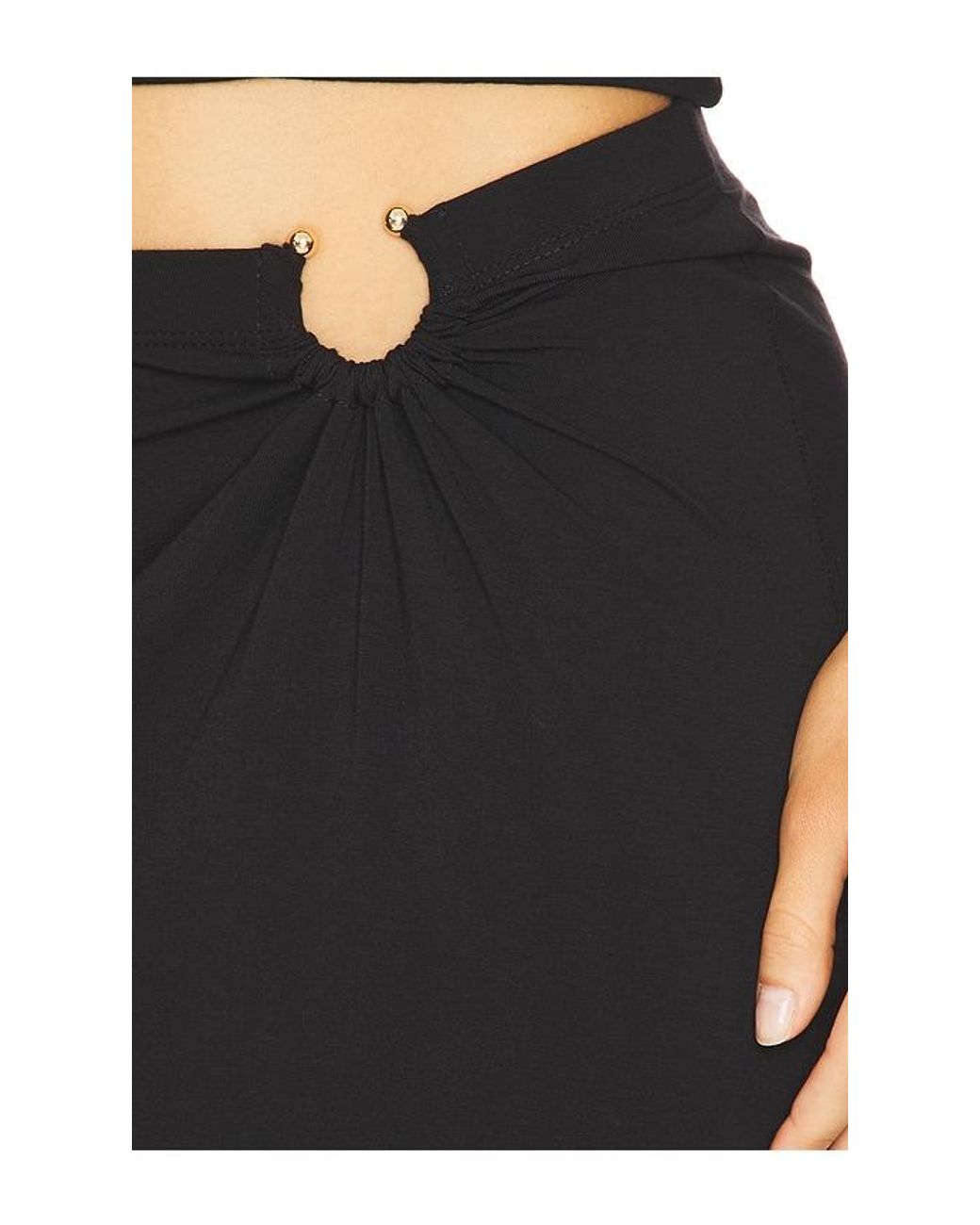 GOOD AMERICAN Black Stretch Jersey Maxi Skirt
