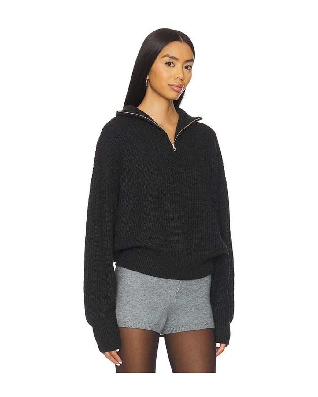 Lovers + Friends Black Shivani Zip Sweater