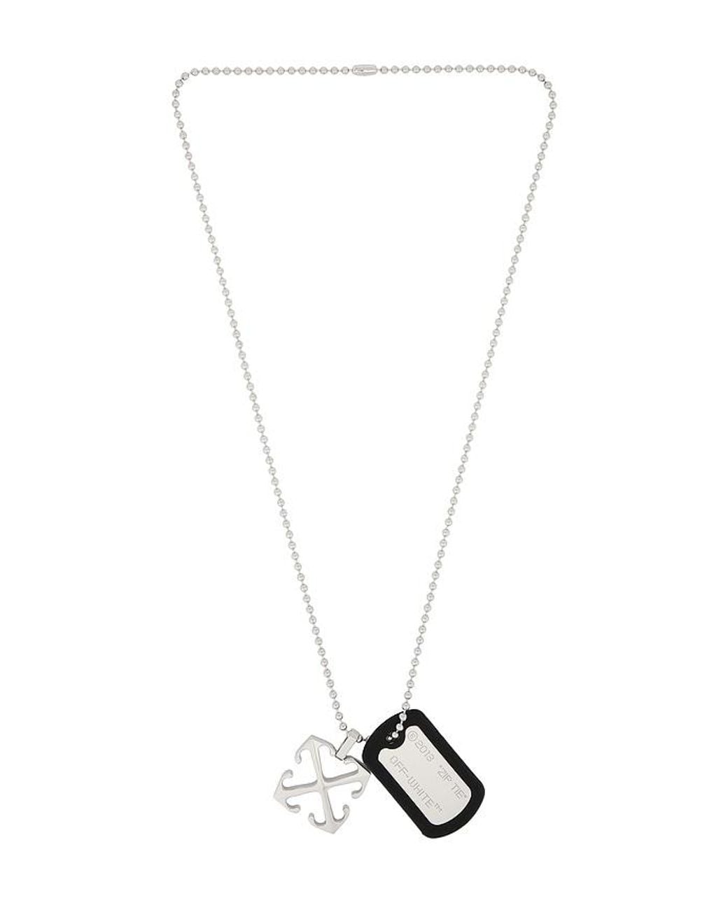 Off-White c/o Virgil Abloh White Zip Tie & Arrow Necklace for men