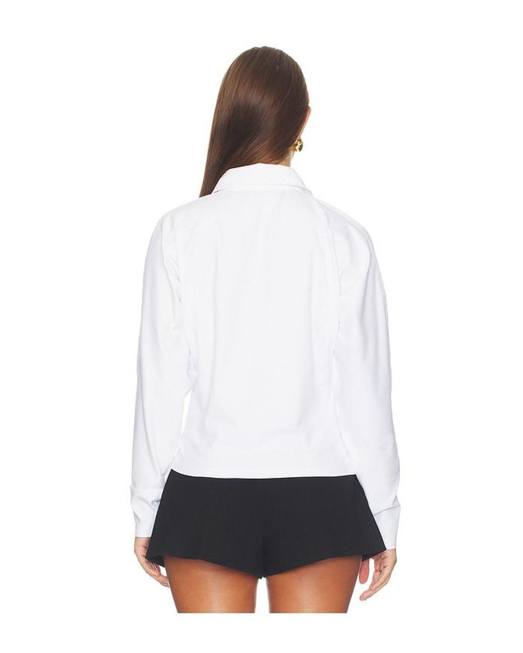 Ganni White Heavy Stretch Jersey Draped Polo