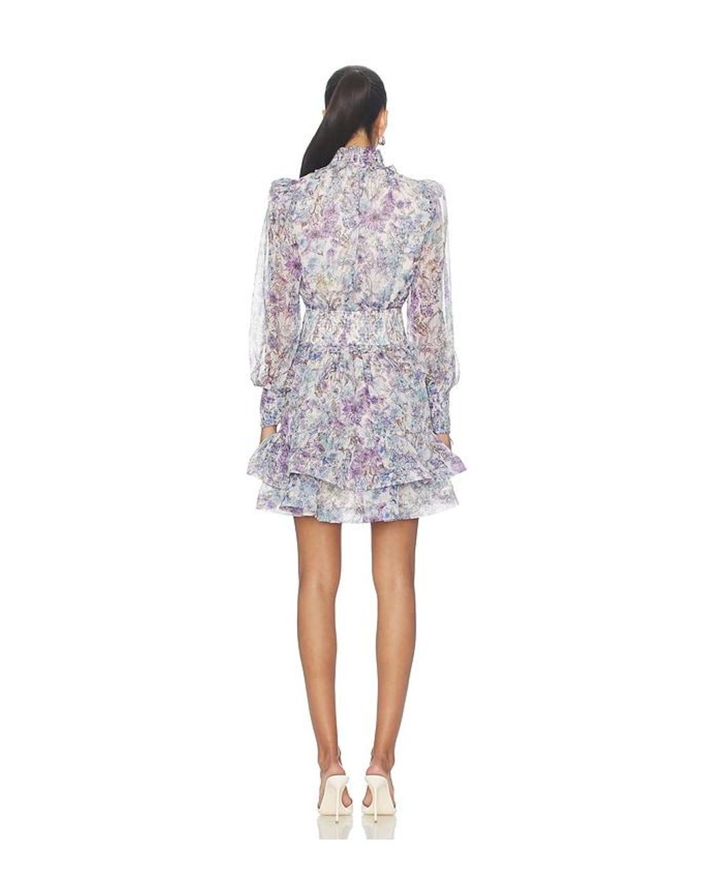 Elliatt Multicolor Rosaria Long Sleeves With High Neck Mini Dress