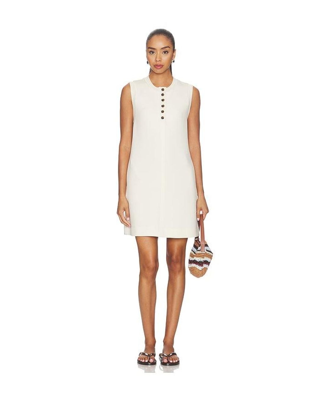 Varley White Elba Tank Mini Dress