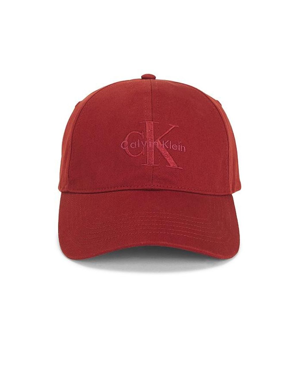 Calvin Klein Red Monologo Embroidery Baseball Cap
