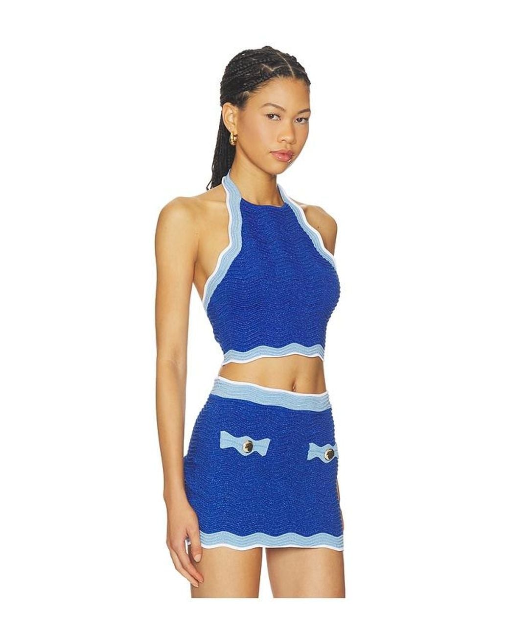 retroféte Blue Aminta Knit Top