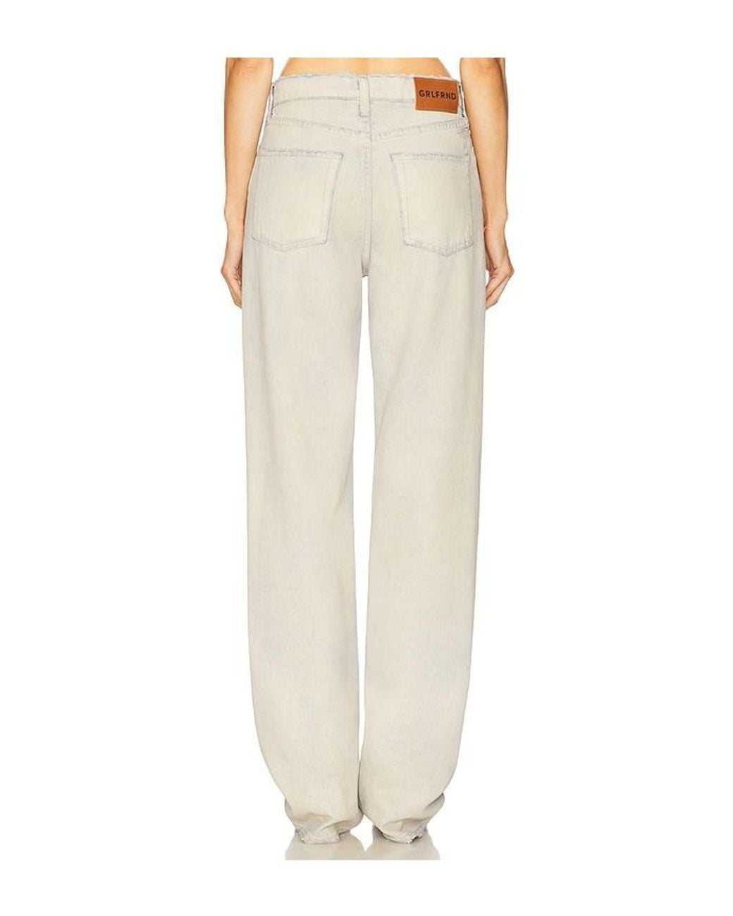 GRLFRND White Bella Low Rise Boyfriend