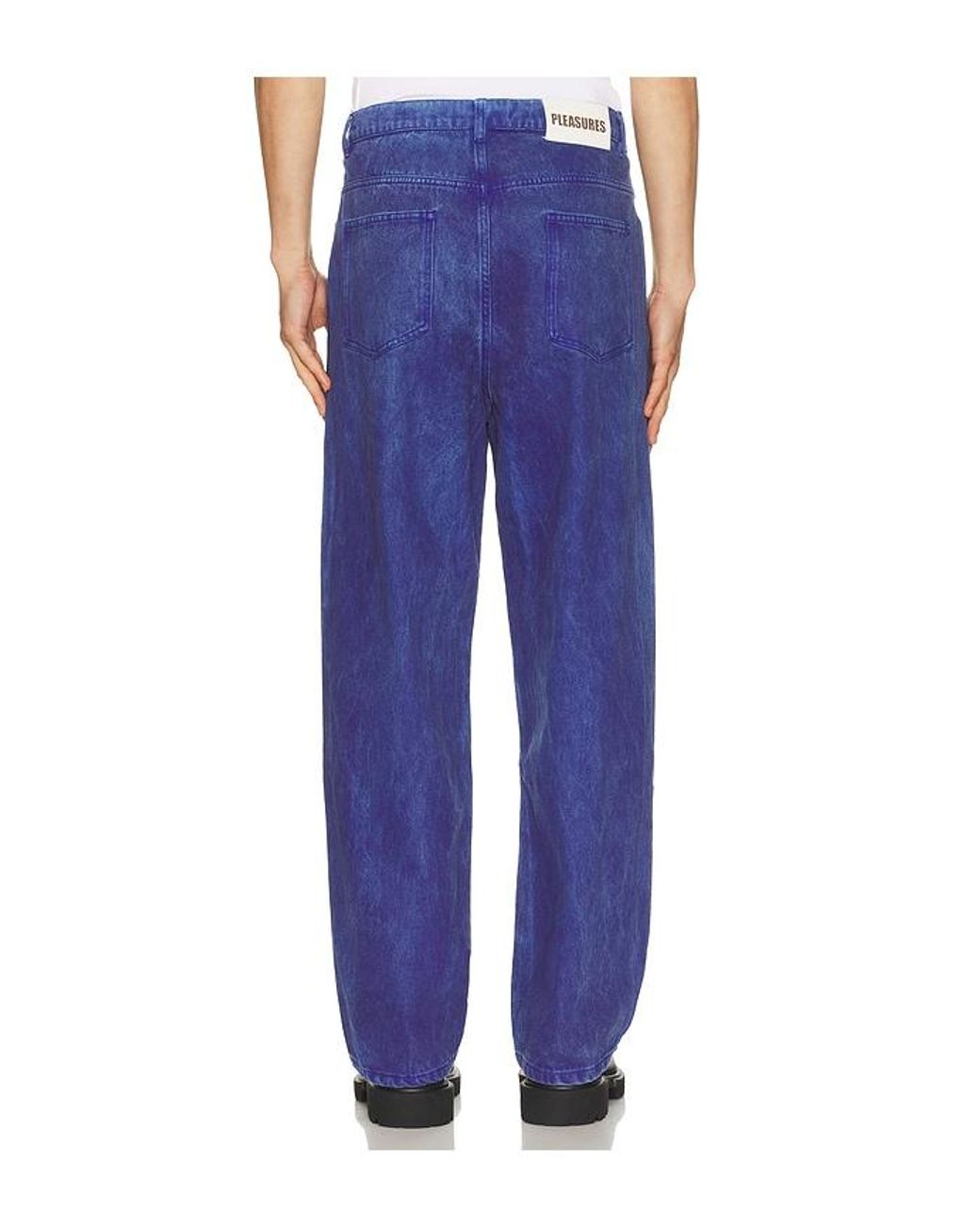 Pleasures Blue Spray Formula Baggy Jeans for men