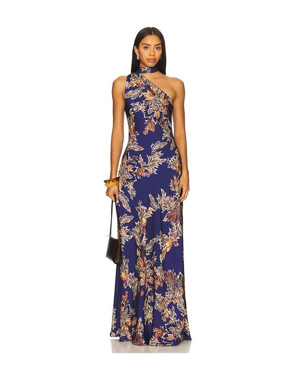 Hemant & Nandita Blue Bias Maxi Dress With Sash