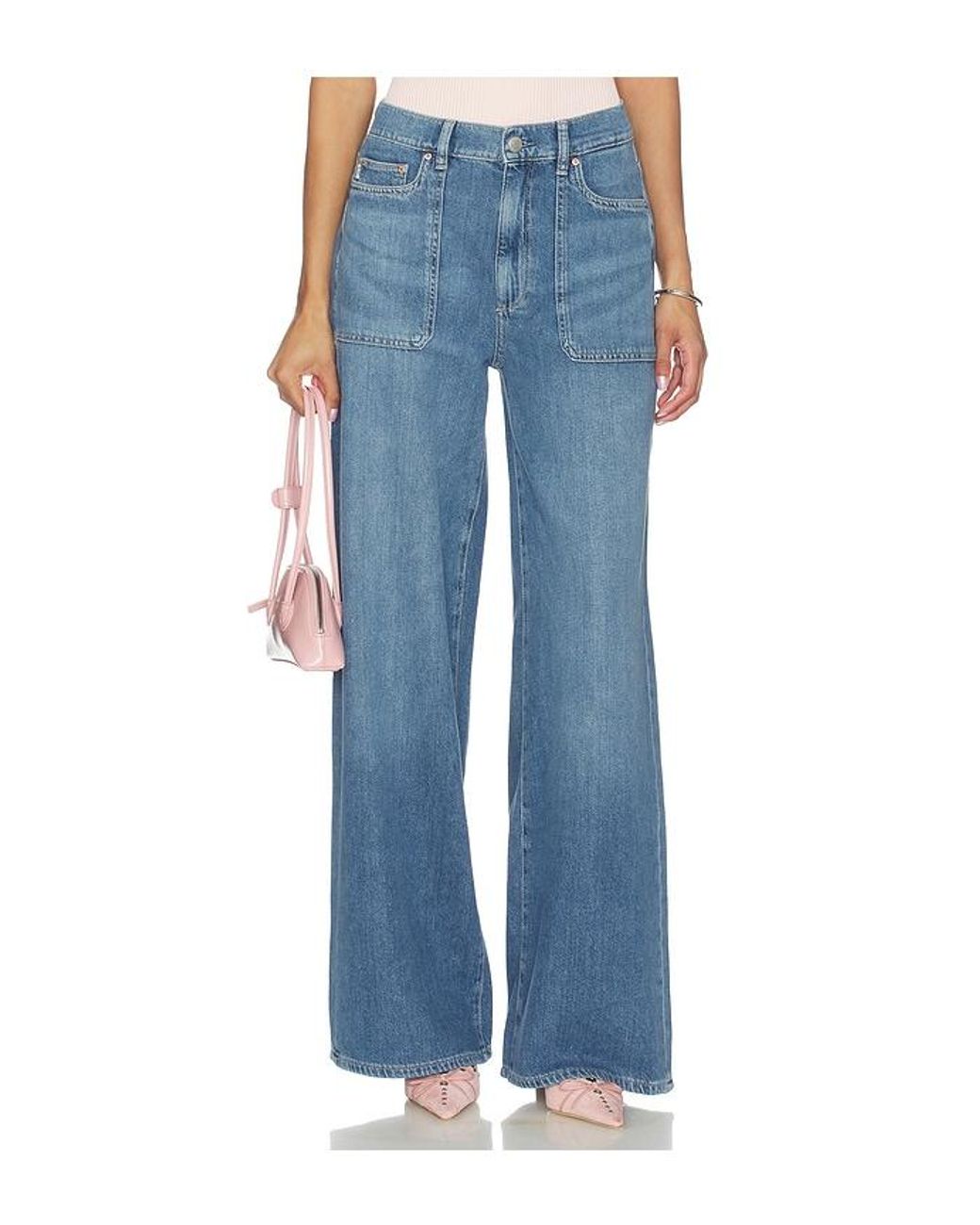 DL1961 Blue Dl Aura Hepburn Wide Leg High Rise Jeans