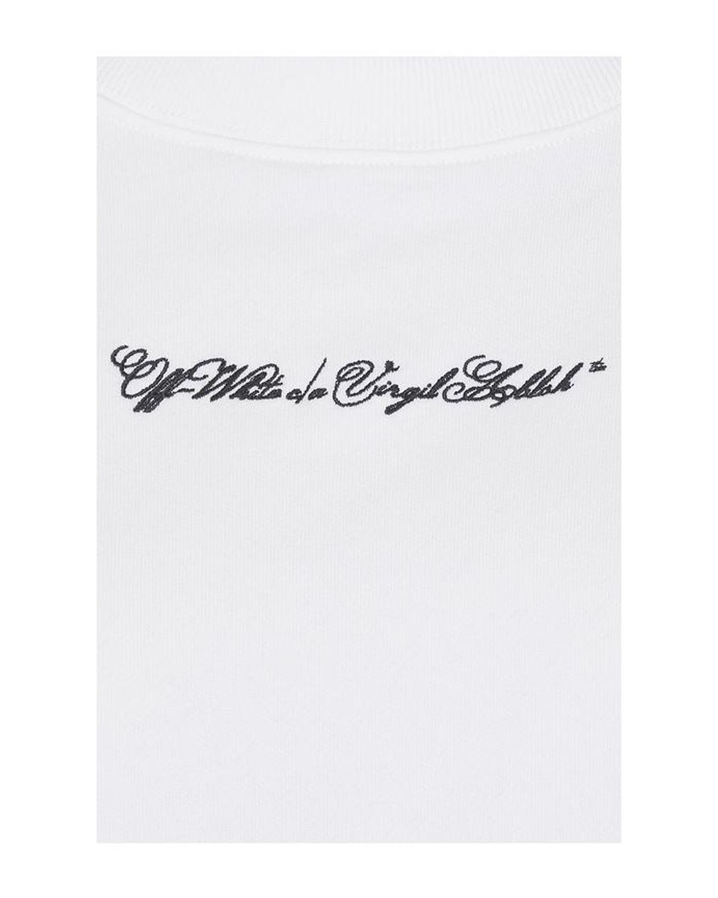 Off-White c/o Virgil Abloh White Embroidered Arrow Script Sweatshirt