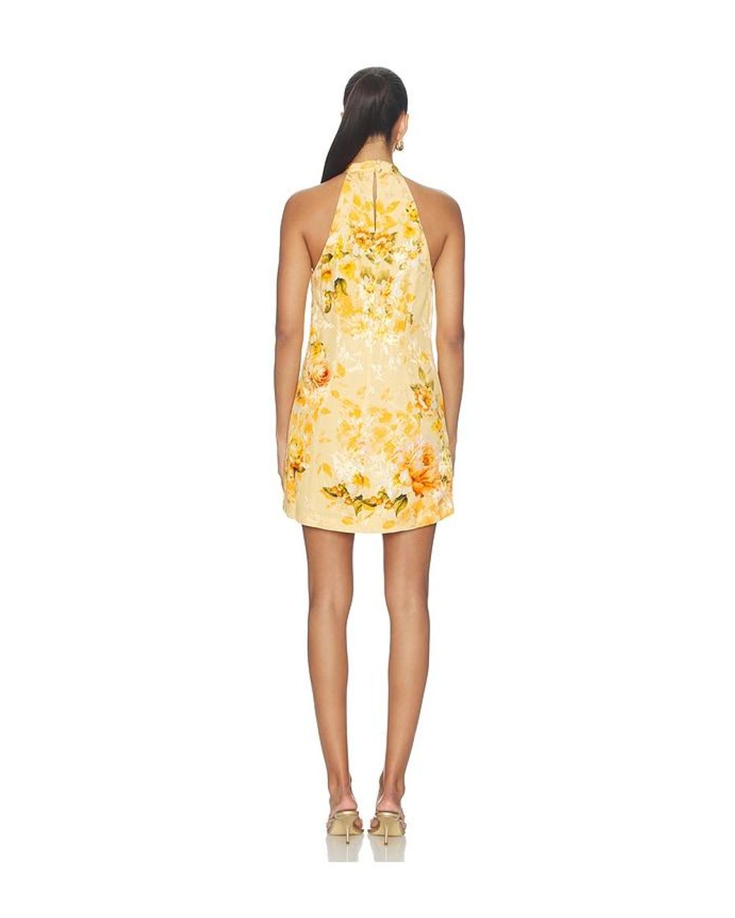 Hemant & Nandita Yellow Halter Mini Dress