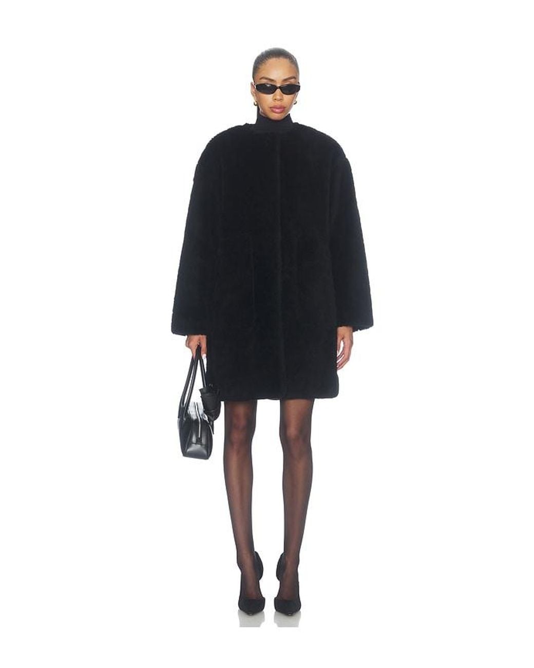 Citizens of Humanity Black Martina Long Sherpa Coat