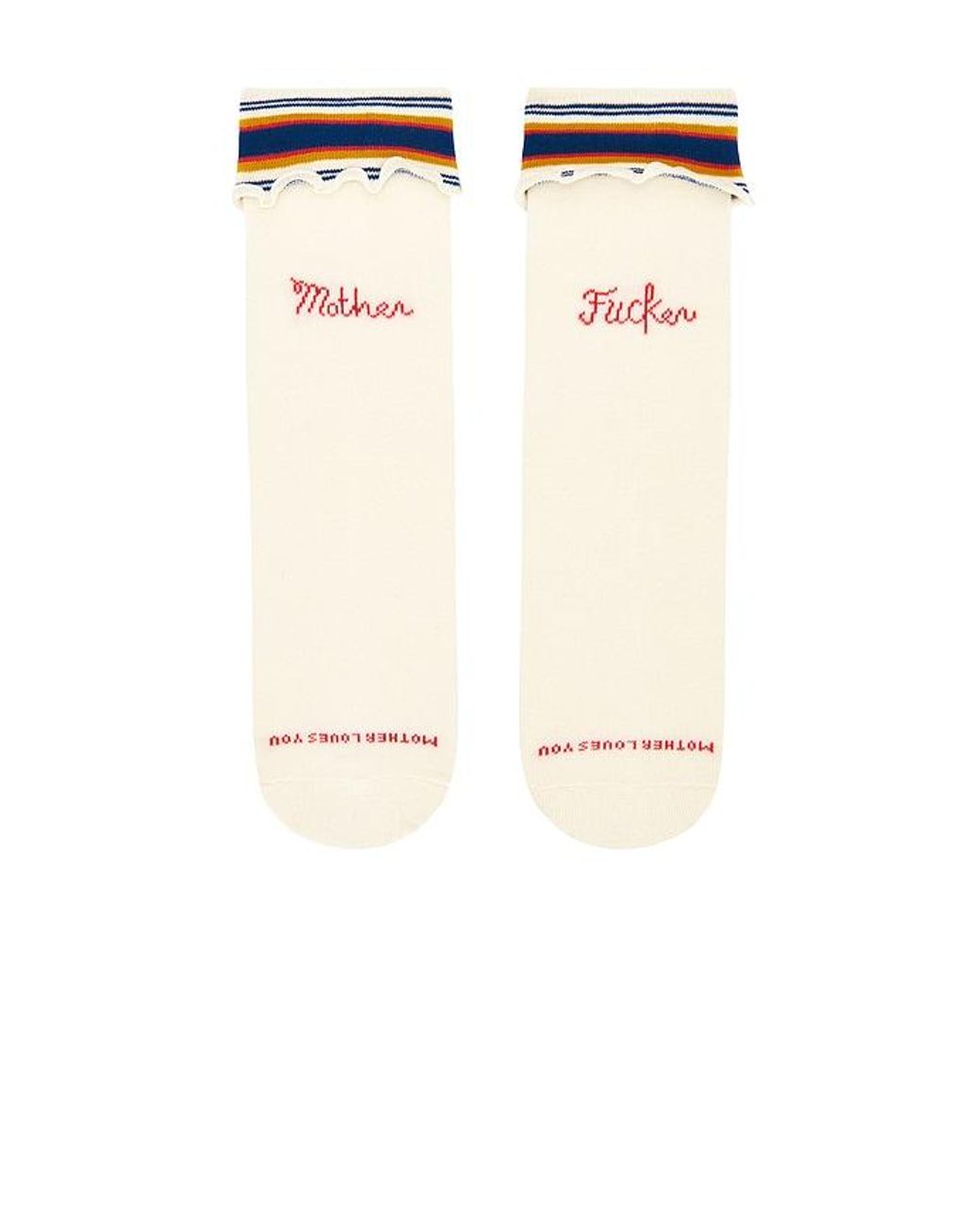 Mother White The Fold Please Socks