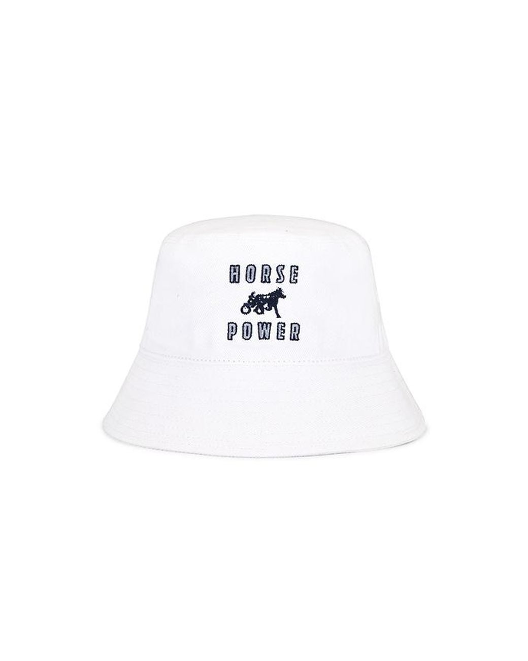 Siegelman Stable White Embroidered Bucket Hat for men