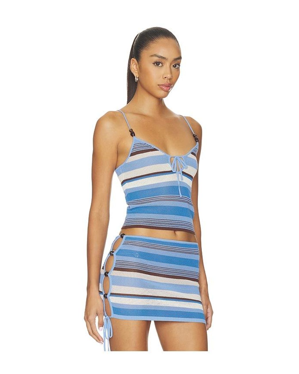 Lovers + Friends Blue Ottilie Stripe Tank