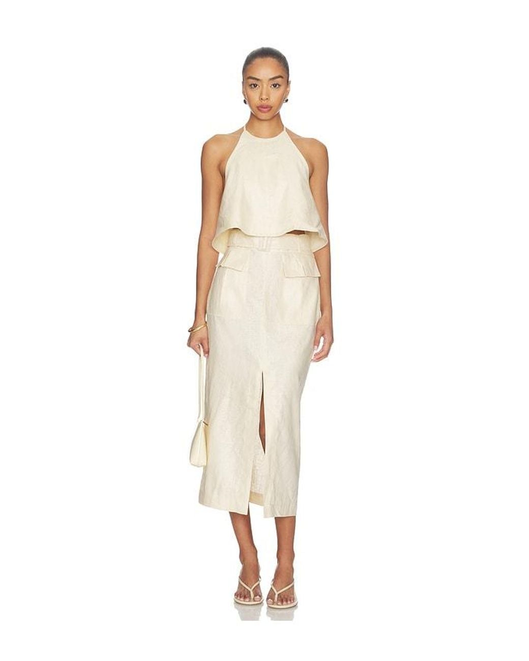 Matthew Bruch Natural Tie Halter Top