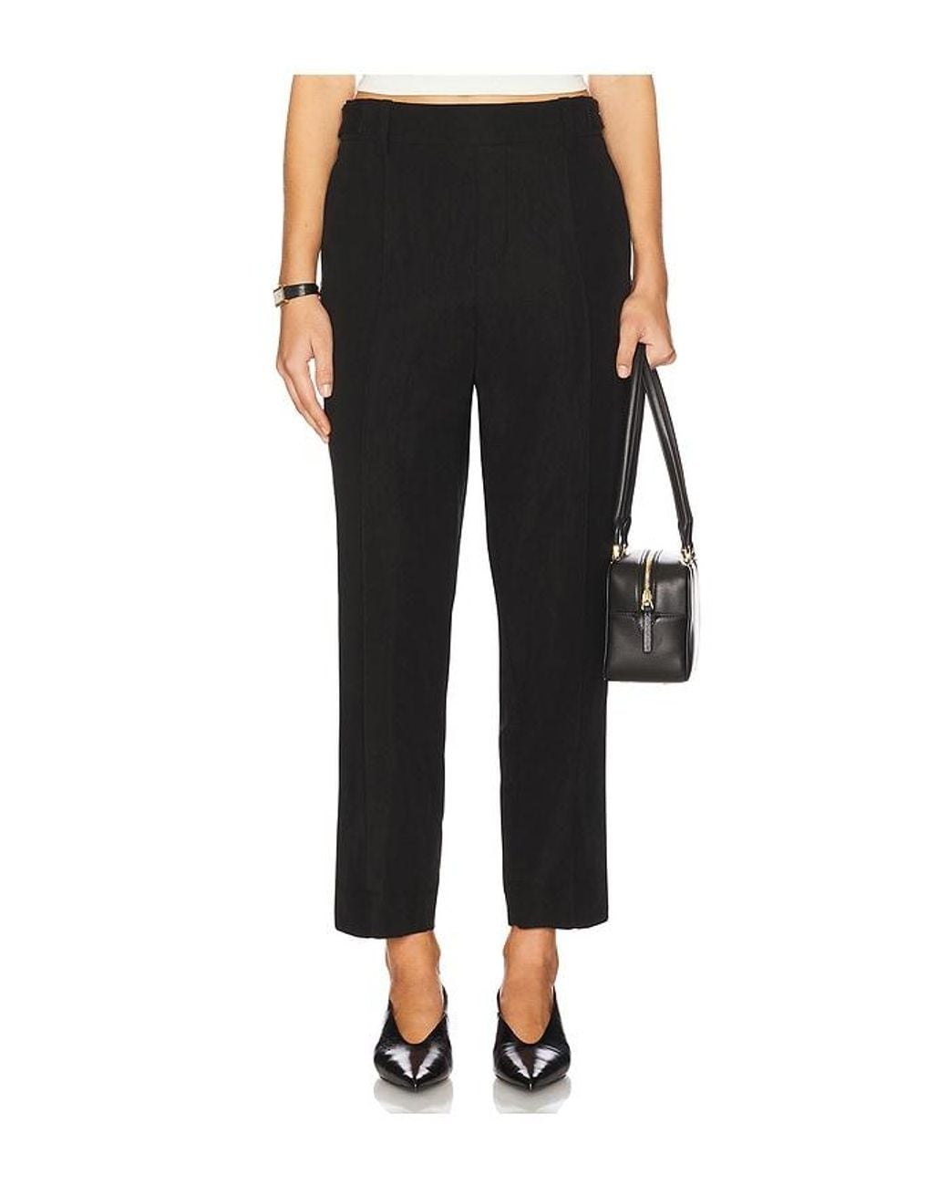 Vince Black Mid Rise Utility Tab Easy Pull On Pant