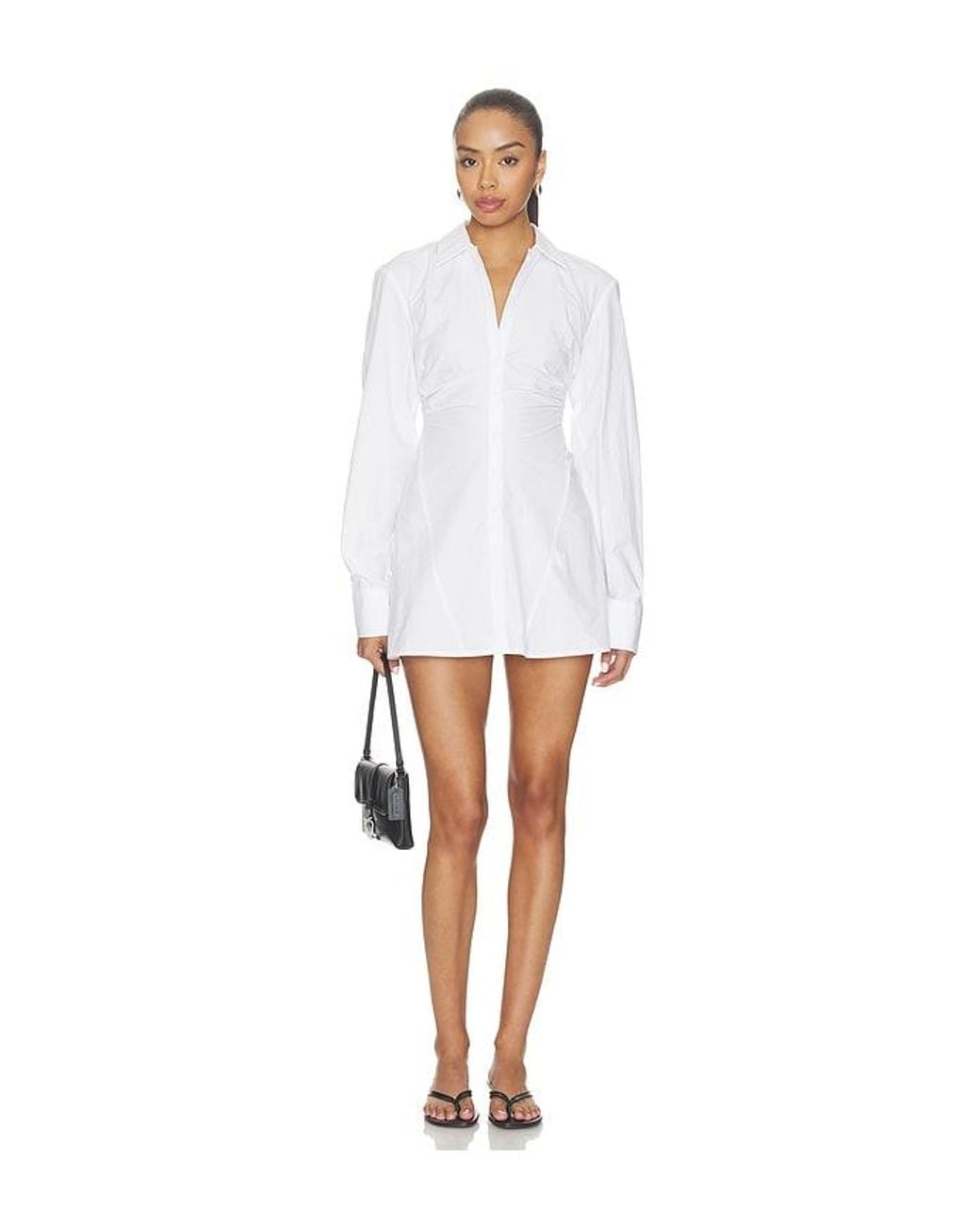 ALL THE WAYS White Lane Button Up Mini Dress