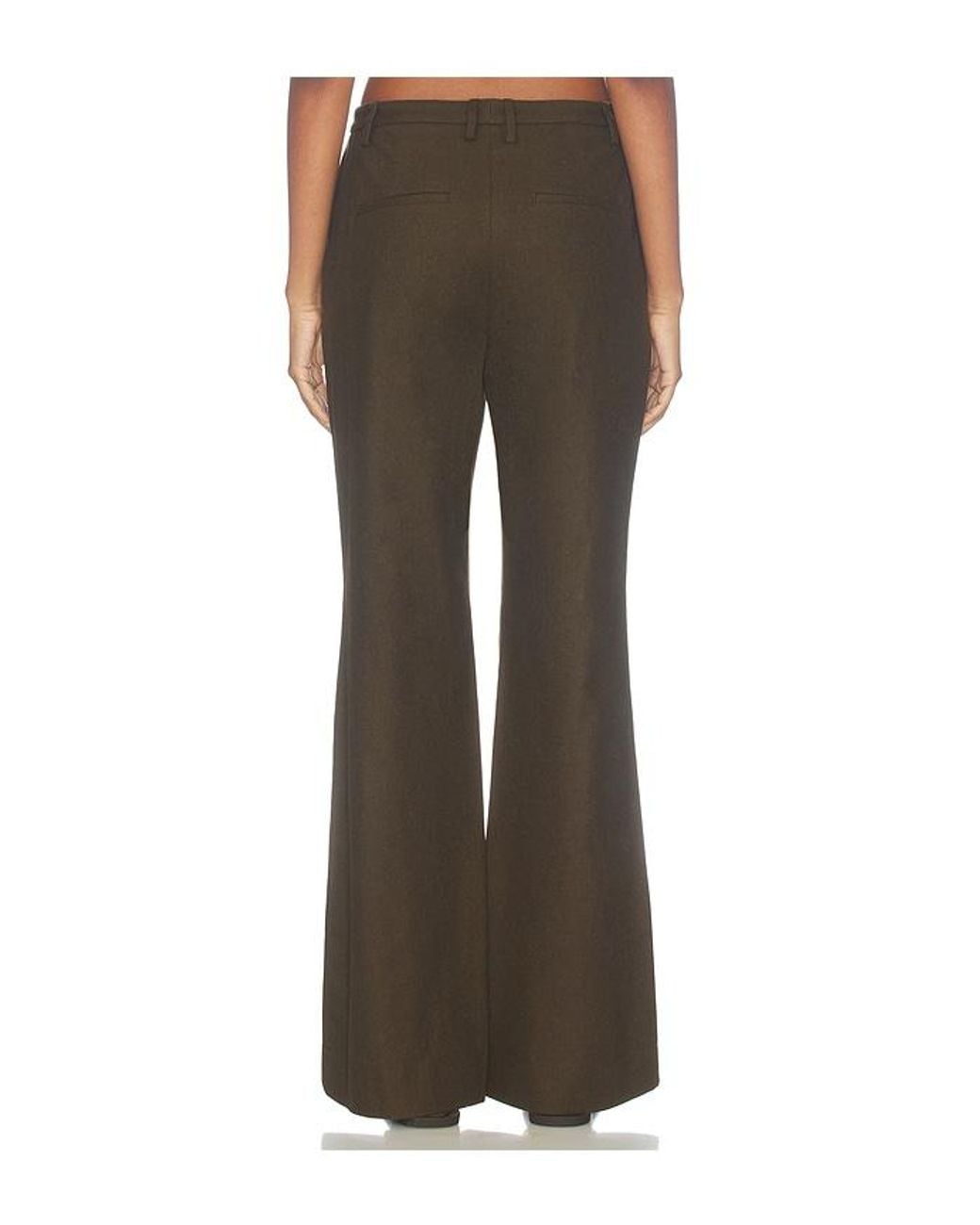 Vince Green Simone Mid Rise Soft Flannel Flare Pant