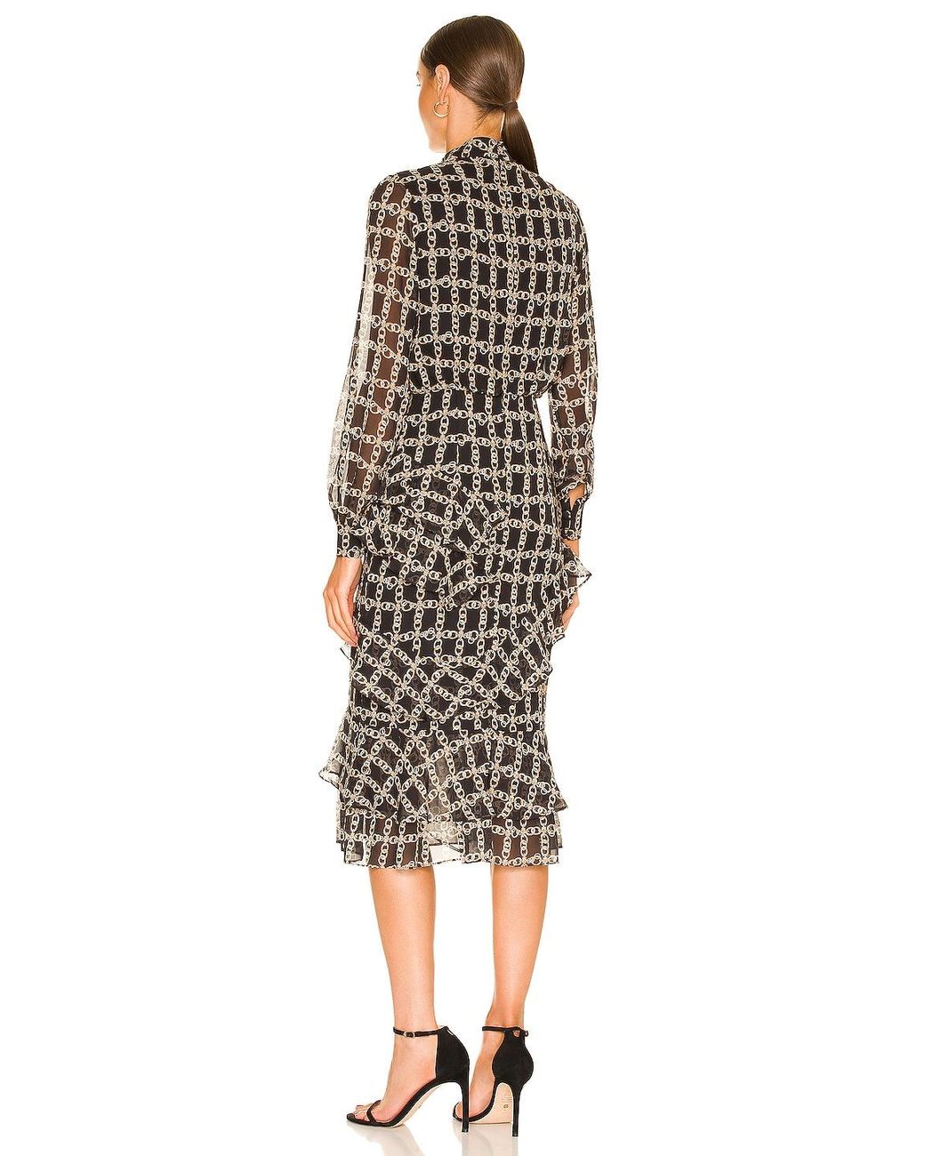Saloni Isa Ruffle Dress in Black Lyst